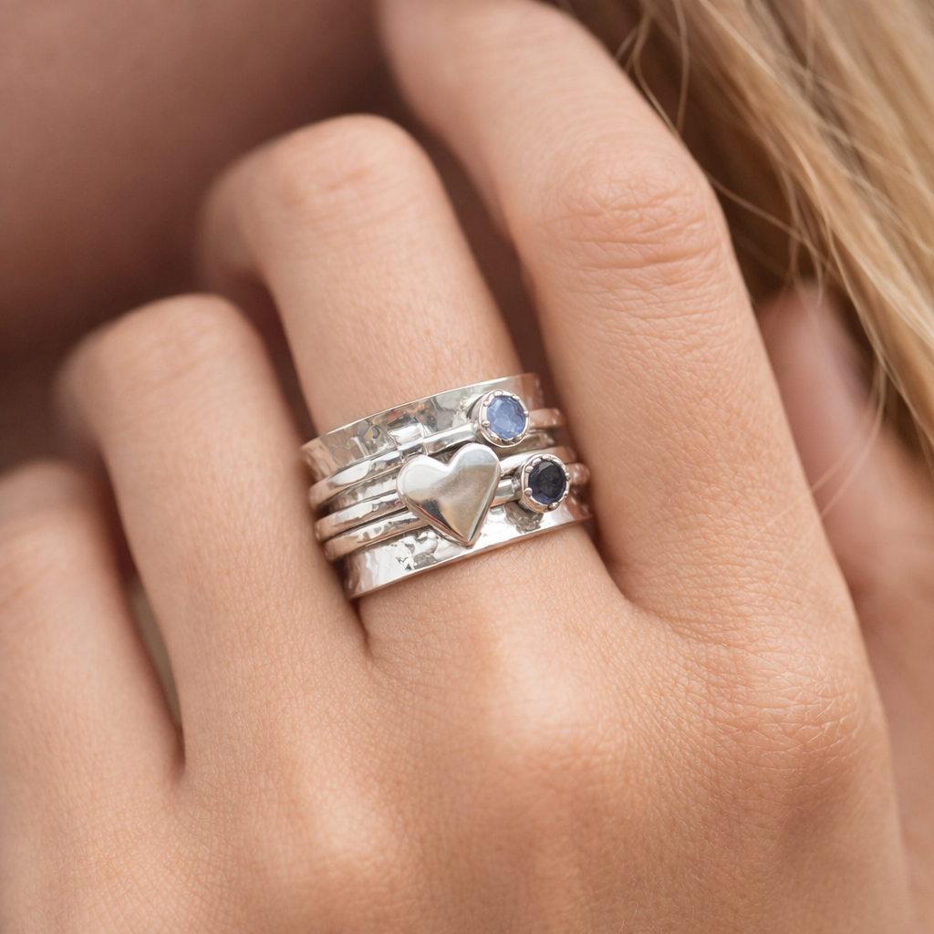 Inel Elegant din Argint cu Inimă Rotativă