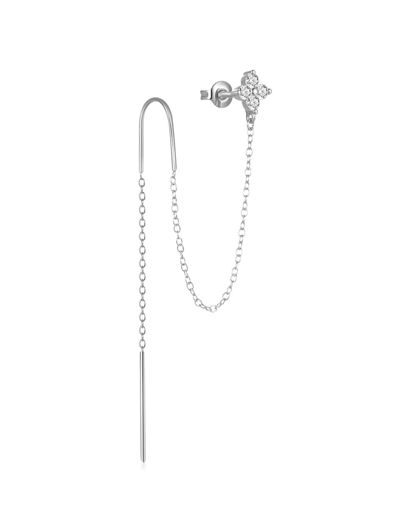 Clarissa – Cercei din aur cu formă pătrată delicată.