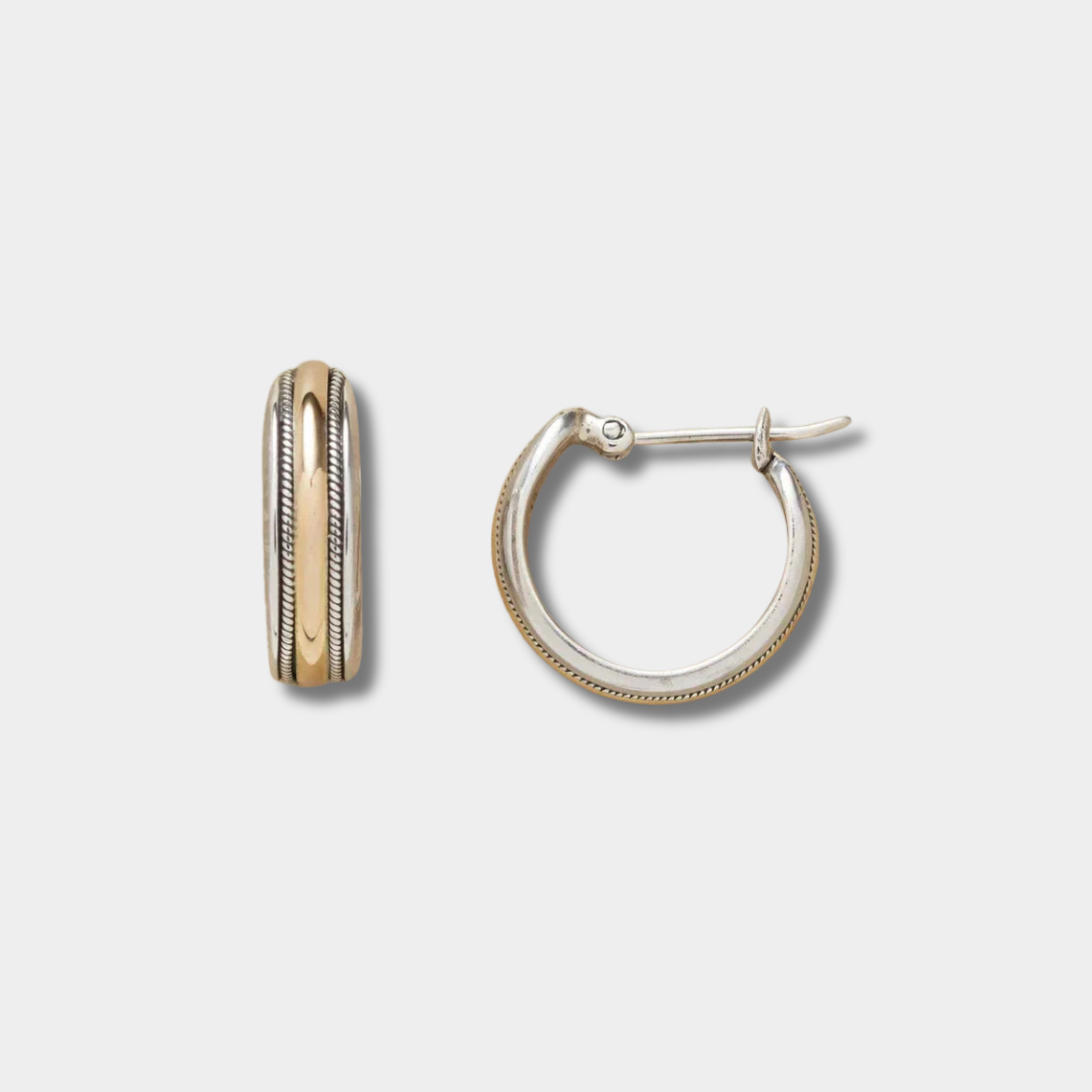 Mia - Cercei din argint cu linie de aur vintage