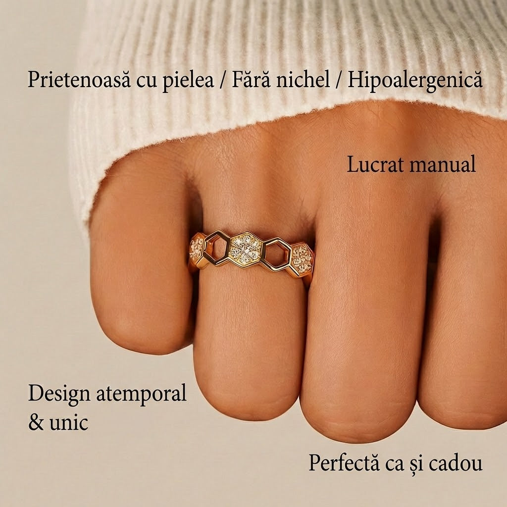 Selina - Inel din aur și cristal