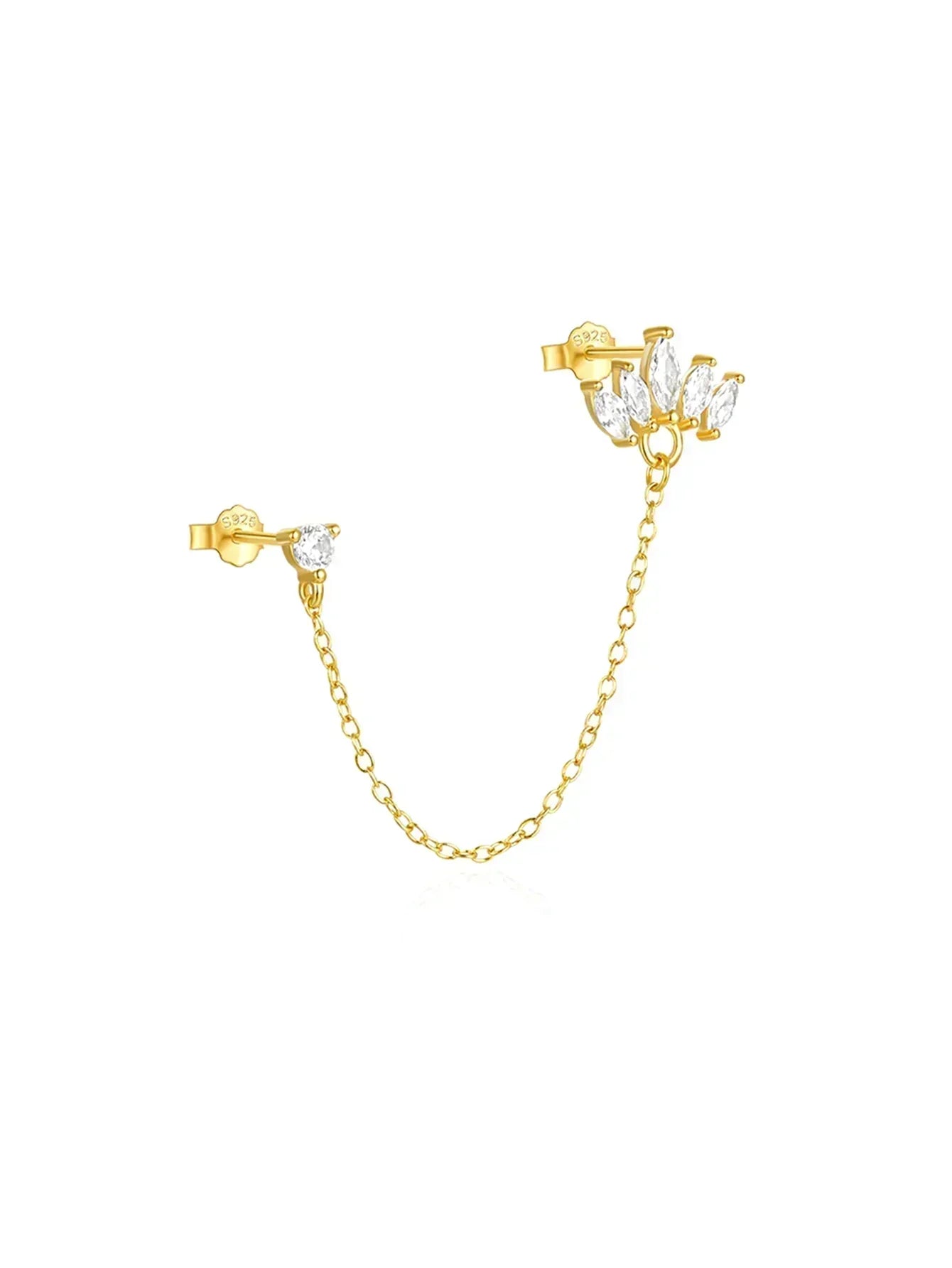 Daniela – Cercei din aur moale cu formă fluidă.